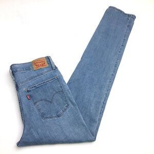 Levi's 724 Women's Straight Leg Jeans High Rise Distressed Light Wash 29 x 33